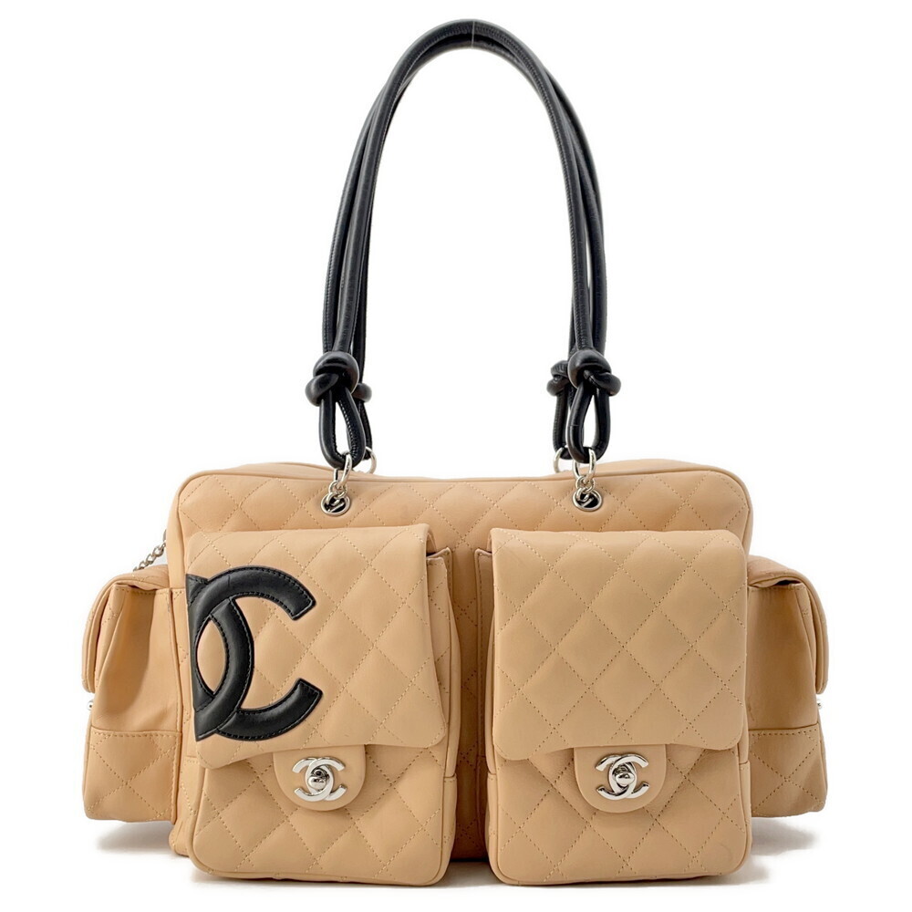 Chanel Cambon Matelasse Shoulder Bag Coco Mark Multi Pockets